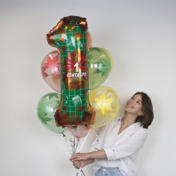 Букет из шаров на 1 сентября с цифрой