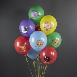 Облако шаров с гелием Три Кота Играем вместе Ассорти 15 шт