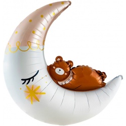 Шар фигура Полумесяц с медвежонком