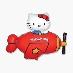 Шар фигура Hello Kitty самолет красный