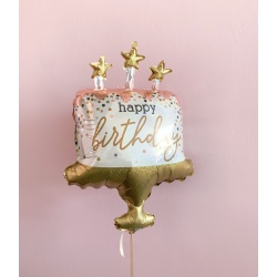 Шар фигура Торт на День Рождения Голография