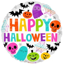 Шар 18 круг HWN Привидение Тыква яркие S40