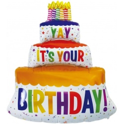 Шар Фигура Торт на День Рождения Белый