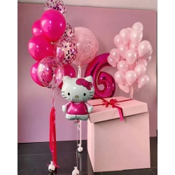Коробка с воздушными шарами Китти