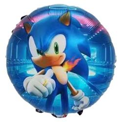 Шар 18 круг Соник синий