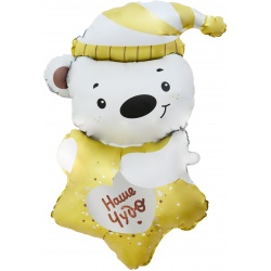 Шар фигура Мишка со звездочкой, Наше Чудо