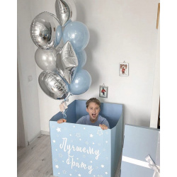 Коробка с шариками «Голубое серебро»